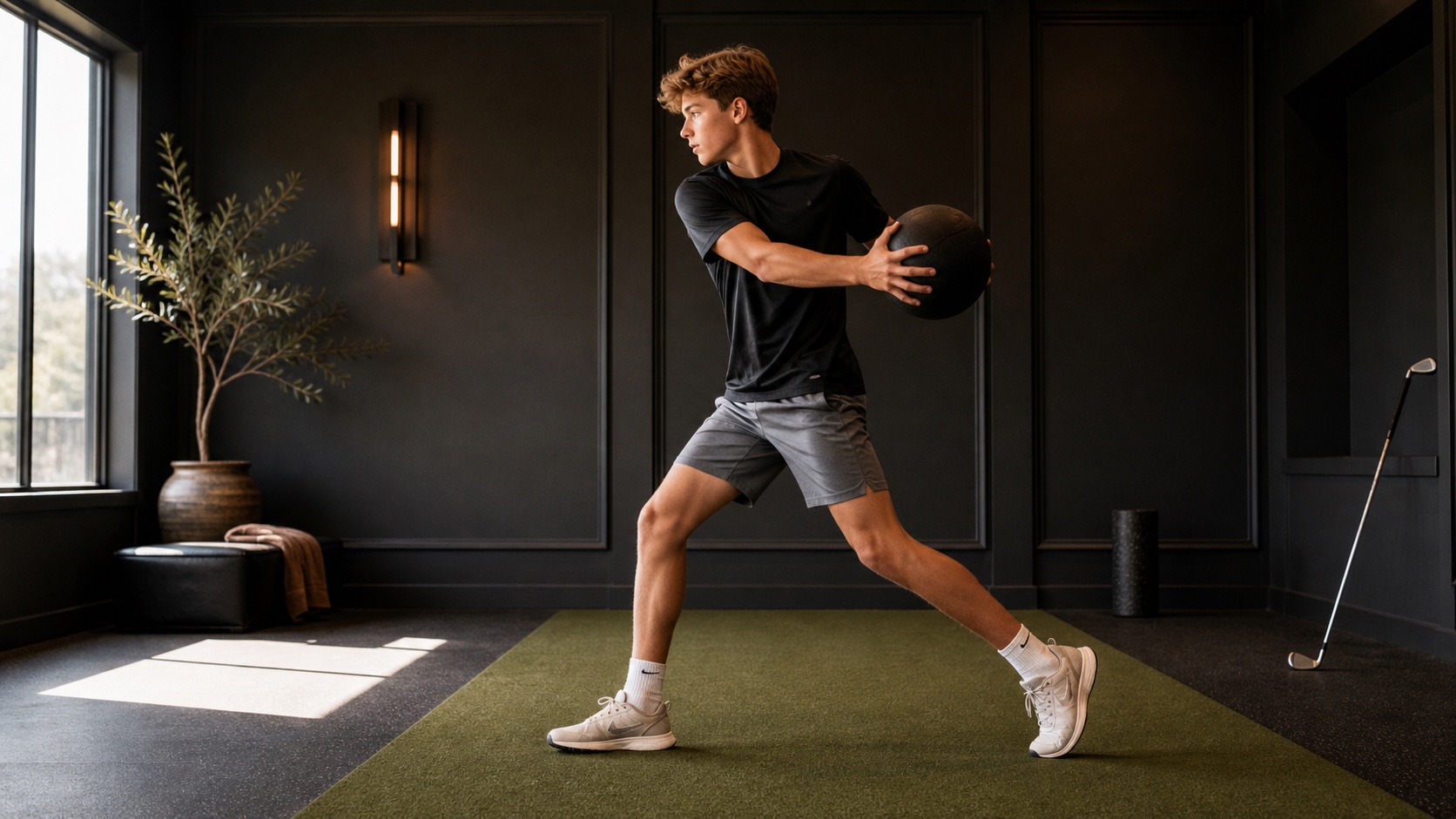 Young athlete training rotational strength